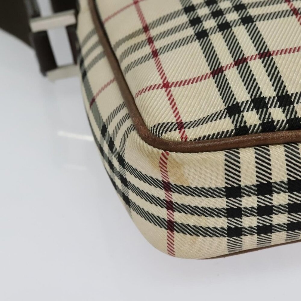 Authentic BURBERRY Nova Check Shoulder Bag Canvas Beige Silver - Picture 6 of 16